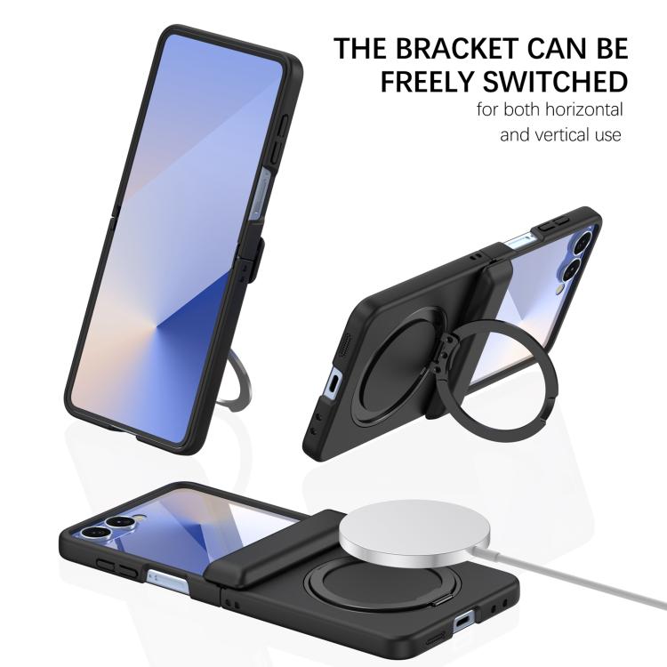 Custodia per telefono con anello magnetico girevole a 360° e cerniera Skin Feel., For Galaxy Z Flip8 5G, For Galaxy Z Flip7 5G