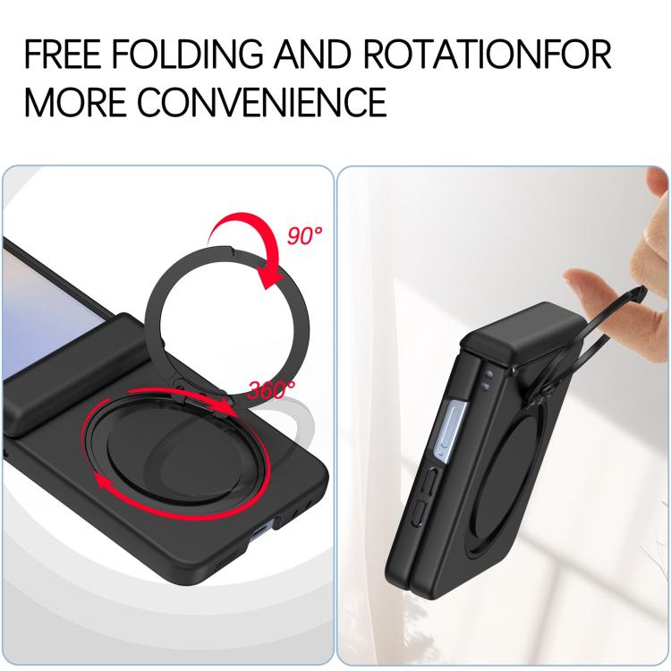 Custodia per telefono con anello magnetico girevole a 360° e cerniera Skin Feel., For Galaxy Z Flip8 5G, For Galaxy Z Flip7 5G