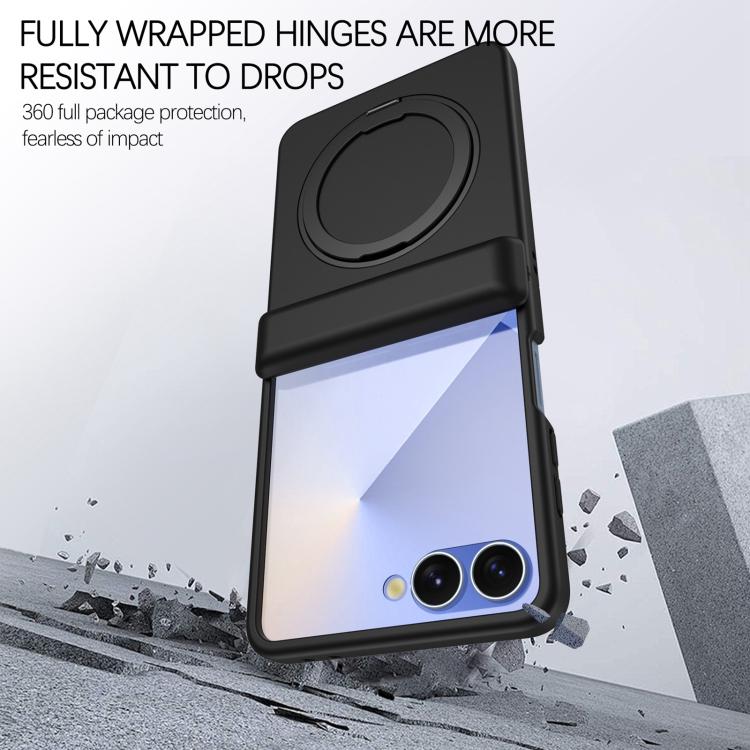 Custodia per telefono con anello magnetico girevole a 360° e cerniera Skin Feel., For Galaxy Z Flip8 5G, For Galaxy Z Flip7 5G