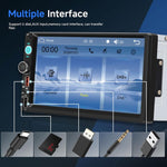 Autoradio universale Dual-DIN da 7 pollici con lettore MP5, display per console centrale, compatibile con CarPlay e Android Auto., Standard, with Reversing Camera + Frame