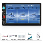 Autoradio universale Dual-DIN da 7 pollici con lettore MP5, display per console centrale, compatibile con CarPlay e Android Auto., Standard, with Reversing Camera + Frame