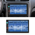 Autoradio universale Dual-DIN da 7 pollici con lettore MP5, display per console centrale, compatibile con CarPlay e Android Auto., Standard, with Reversing Camera + Frame
