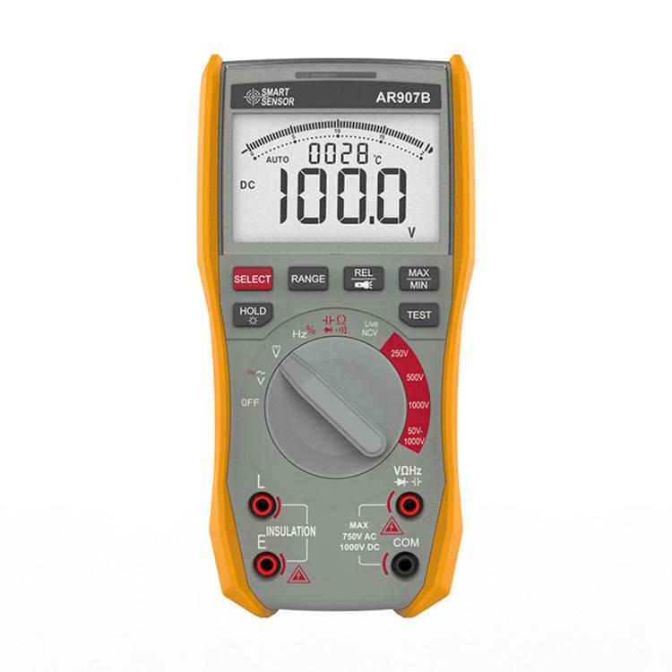 SMART SENSOR AR907B Multimetro digitale ad alta precisione 2 in 1 per test di resistenza di isolamento, AR907B