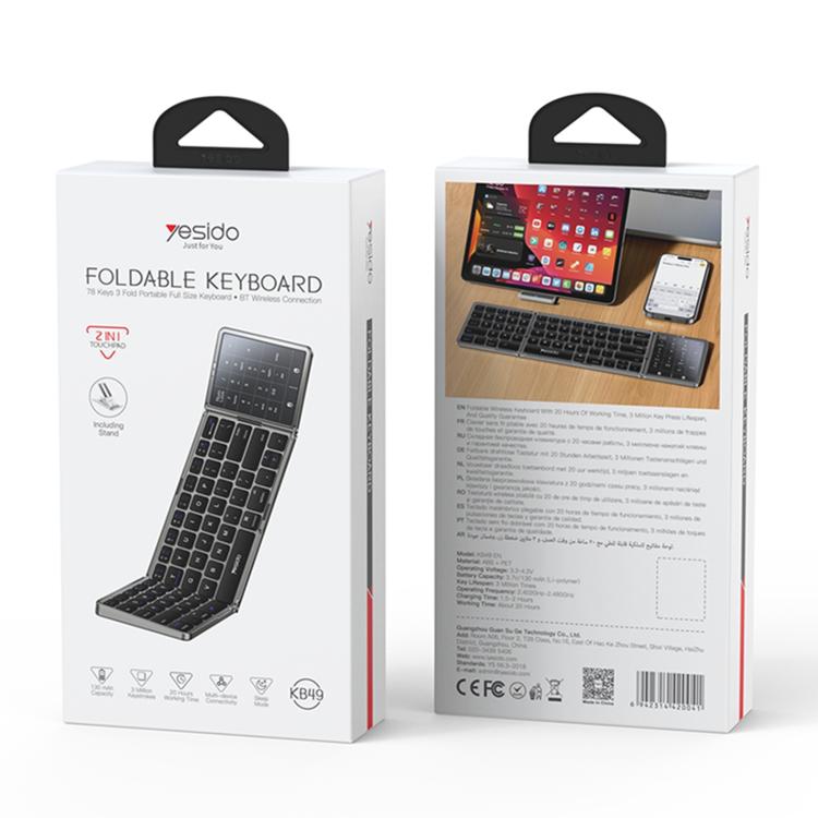 Tastiera wireless pieghevole Yesido KB49