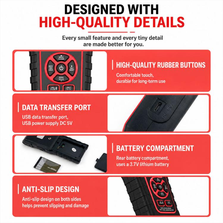 Anemometro termico portatile ad alta precisione SMART SENSOR AM866, AM866
