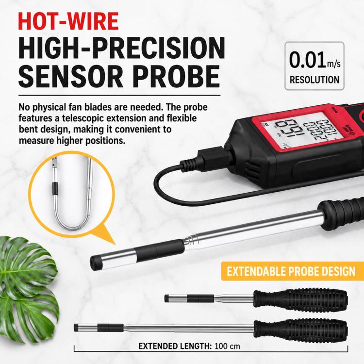 Anemometro termico portatile ad alta precisione SMART SENSOR AM866, AM866