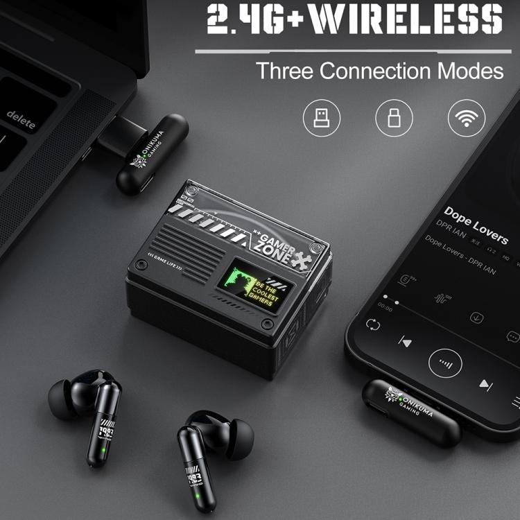 ONIKUMA TX602 Auricolari wireless Bluetooth tri-mode con cancellazione attiva del rumore (ANC+ENC) e riduzione del rumore, TX602