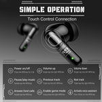 ONIKUMA TX602 Auricolari wireless Bluetooth tri-mode con cancellazione attiva del rumore (ANC+ENC) e riduzione del rumore, TX602