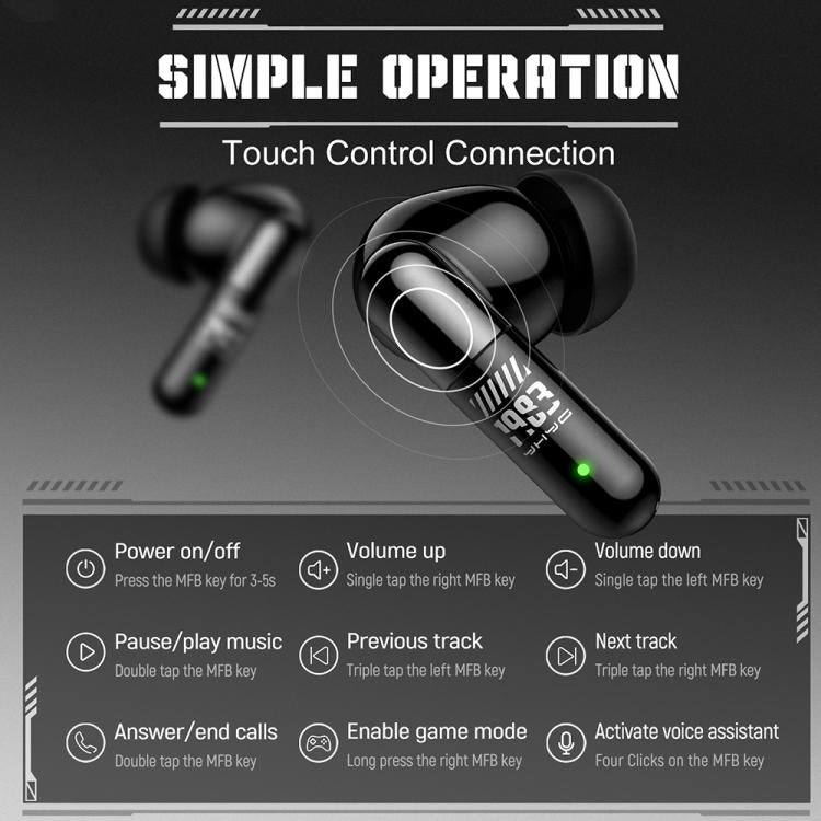 ONIKUMA TX602 Auricolari wireless Bluetooth tri-mode con cancellazione attiva del rumore (ANC+ENC) e riduzione del rumore, TX602