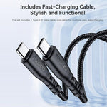 Caricabatterie digitale a tre porte Yesido YC120C da 25 W con cavo da USB-C/Type-C a USB-C/Type-C. Spina: spina europea., YC120C