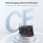 Caricabatterie digitale a tre porte Yesido YC120C da 25 W con cavo da USB-C/Type-C a USB-C/Type-C. Spina: spina europea., YC120C