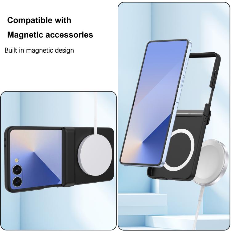 Custodia per telefono con cerniera e anello magnetico Skin Feel., For Galaxy Z Flip8 5G, For Galaxy Z Flip7 5G