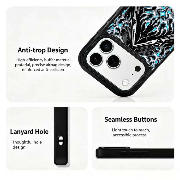 Custodia magnetica in silicone con stampa colorata per iPhone 17 Pro Max
