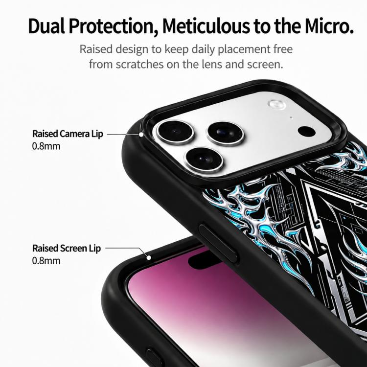 Custodia magnetica in silicone con stampa colorata per iPhone 17 Pro Max