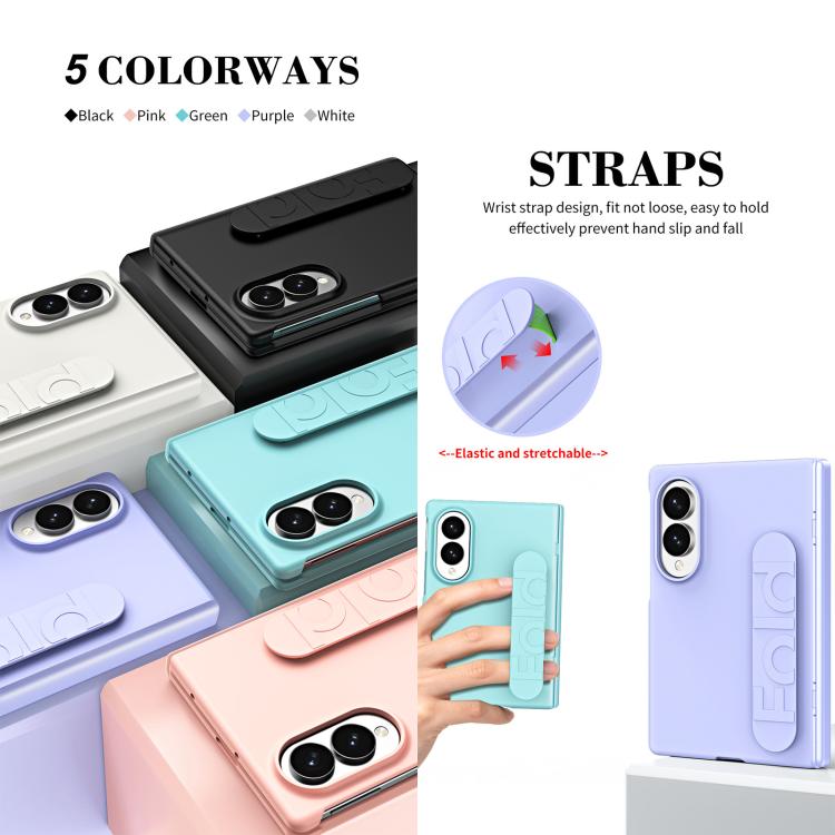 Custodia per telefono con cinturino elastico e cerniera a cerniera, piacevole al tatto, con pellicola integrata., For Galaxy Z Fold8 5G