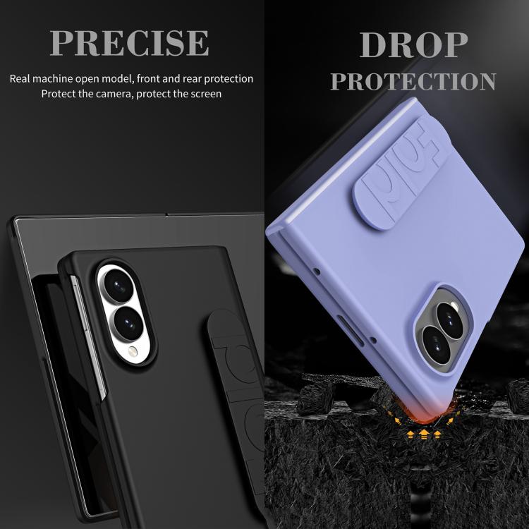 Custodia per telefono con cinturino elastico e cerniera a cerniera, piacevole al tatto, con pellicola integrata., For Galaxy Z Fold8 5G