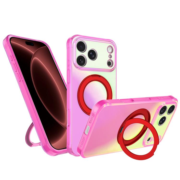 Custodia per telefono con anello magnetico a specchio Iris per iPhone 18 Pro