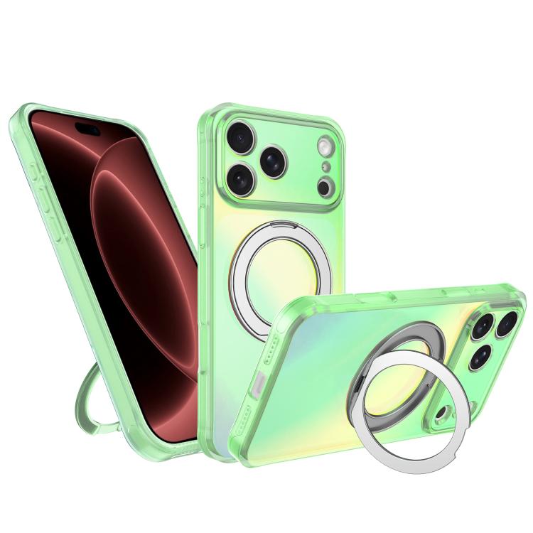 Custodia per telefono con anello magnetico a specchio Iris per iPhone 18 Pro