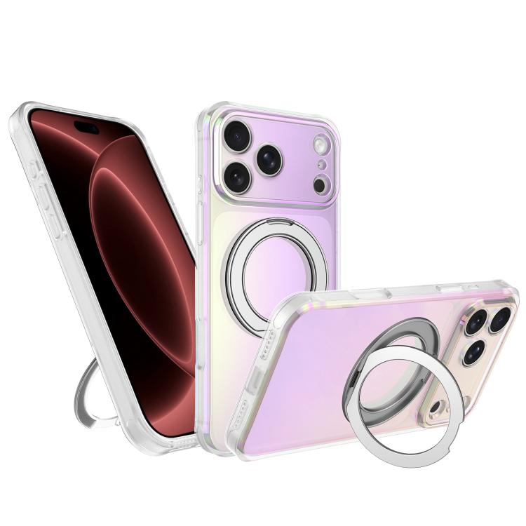 Custodia per telefono con anello magnetico a specchio Iris per iPhone 18 Pro