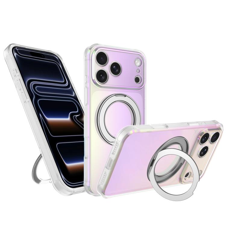 Custodia per telefono con anello magnetico a specchio Iris per iPhone 17 e 16