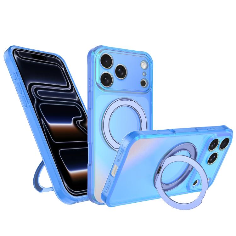 Custodia per telefono con anello magnetico a specchio Iris per iPhone 17 e 16