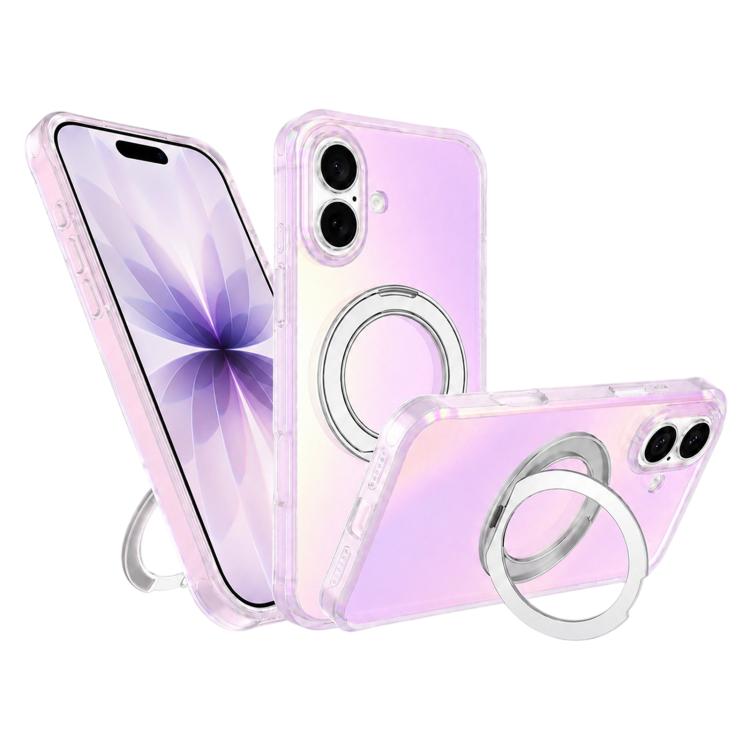 Custodia per telefono con anello magnetico a specchio Iris per iPhone 17 e 16