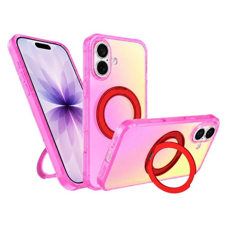 Custodia per telefono con anello magnetico a specchio Iris per iPhone 17 e 16