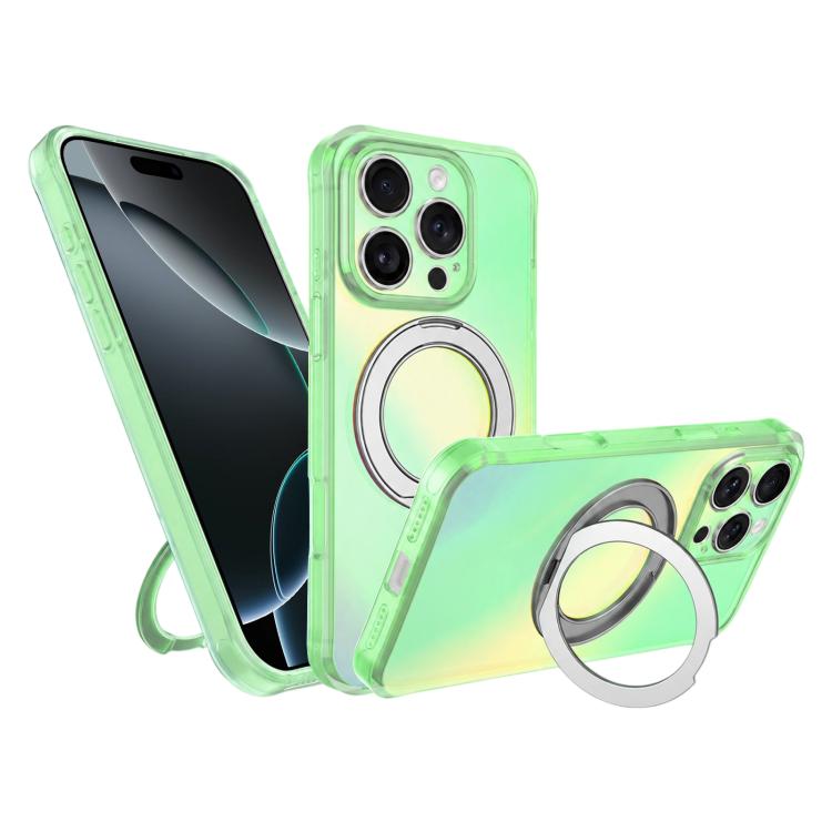 Custodia per telefono con anello magnetico a specchio Iris per iPhone 17 e 16
