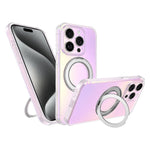 Custodia per telefono con anello magnetico a specchio Iris, For iPhone 15 Pro, For iPhone 15