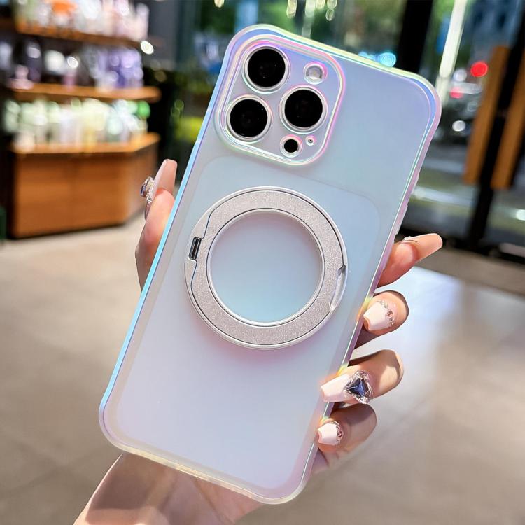 Custodia per telefono con anello magnetico a specchio Iris, For iPhone 15 Pro, For iPhone 15