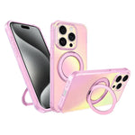 Custodia per telefono con anello magnetico a specchio Iris, For iPhone 15 Pro, For iPhone 15