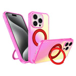 Custodia per telefono con anello magnetico a specchio Iris, For iPhone 15 Pro, For iPhone 15