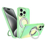 Custodia per telefono con anello magnetico a specchio Iris, For iPhone 15 Pro, For iPhone 15