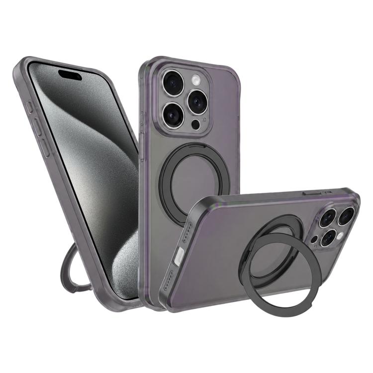 Custodia per telefono con anello magnetico a specchio Iris, For iPhone 15 Pro, For iPhone 15