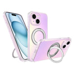 Custodia per telefono con anello magnetico a specchio Iris, For iPhone 15 Pro, For iPhone 15