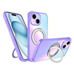 Custodia per telefono con anello magnetico a specchio Iris, For iPhone 15 Pro, For iPhone 15