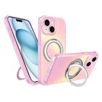 Custodia per telefono con anello magnetico a specchio Iris, For iPhone 15 Pro, For iPhone 15