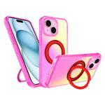Custodia per telefono con anello magnetico a specchio Iris, For iPhone 15 Pro, For iPhone 15