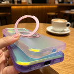 Custodia per telefono con anello magnetico a specchio Iris, For iPhone 15 Pro, For iPhone 15