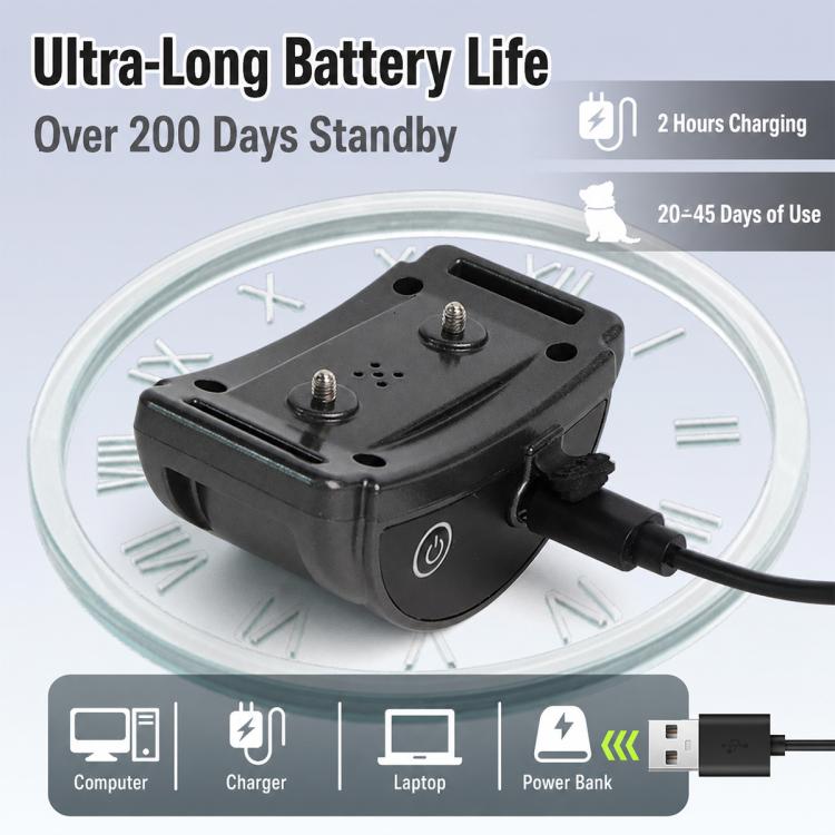 Collare antiabbaio automatico ricaricabile tramite USB PaiPaitek PD259B per addestramento cani., PD259B