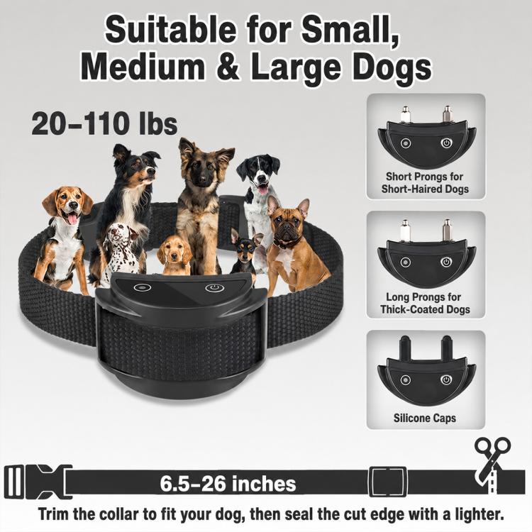 Collare antiabbaio per addestramento cani PaiPaitek PD520S con telecomando., PD520S-1, PD520S-2
