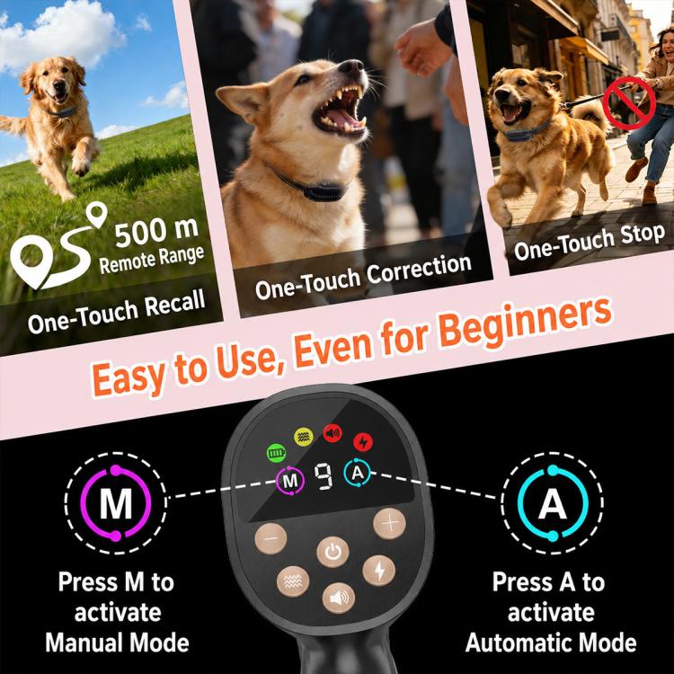 Guinzaglio intelligente anti-strattoni PaiPaitek PD810, dispositivo di addestramento per animali domestici, collare anti-abbaio, PD810