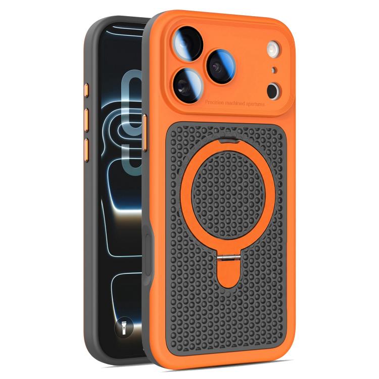 Custodia per telefono Armor Shield con rete di raffreddamento e supporto magnetico, con pellicola protettiva per l'obiettivo., For iPhone 17 Pro Max, For iPhone 17 Pro, For iPhone 17, For iPhone 16 Pro Max