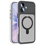 Custodia per telefono Armor Shield con rete di raffreddamento e supporto magnetico, con pellicola protettiva per l'obiettivo., For iPhone 17 Pro Max, For iPhone 17 Pro, For iPhone 17, For iPhone 16 Pro Max