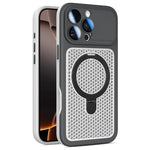 Custodia per telefono Armor Shield con rete di raffreddamento e supporto magnetico, con pellicola protettiva per l'obiettivo., For iPhone 17 Pro Max, For iPhone 17 Pro, For iPhone 17, For iPhone 16 Pro Max