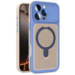 Custodia per telefono Armor Shield con rete di raffreddamento e supporto magnetico, con pellicola protettiva per l'obiettivo., For iPhone 17 Pro Max, For iPhone 17 Pro, For iPhone 17, For iPhone 16 Pro Max
