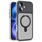 Custodia per telefono Armor Shield con rete di raffreddamento e supporto magnetico, con pellicola protettiva per l'obiettivo., For iPhone 16 Pro, For iPhone 16 Plus, For iPhone 16, For iPhone 15 Pro Max