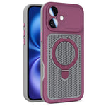 Custodia per telefono Armor Shield con rete di raffreddamento e supporto magnetico, con pellicola protettiva per l'obiettivo., For iPhone 16 Pro, For iPhone 16 Plus, For iPhone 16, For iPhone 15 Pro Max