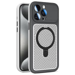 Custodia per telefono Armor Shield con rete di raffreddamento e supporto magnetico, con pellicola protettiva per l'obiettivo., For iPhone 16 Pro, For iPhone 16 Plus, For iPhone 16, For iPhone 15 Pro Max