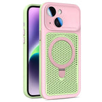 Custodia per telefono Armor Shield con rete di raffreddamento e supporto magnetico, con pellicola protettiva per l'obiettivo., For iPhone 15 Pro, For iPhone 15 Plus / 14 Plus, For iPhone 15, For iPhone 14 / 13